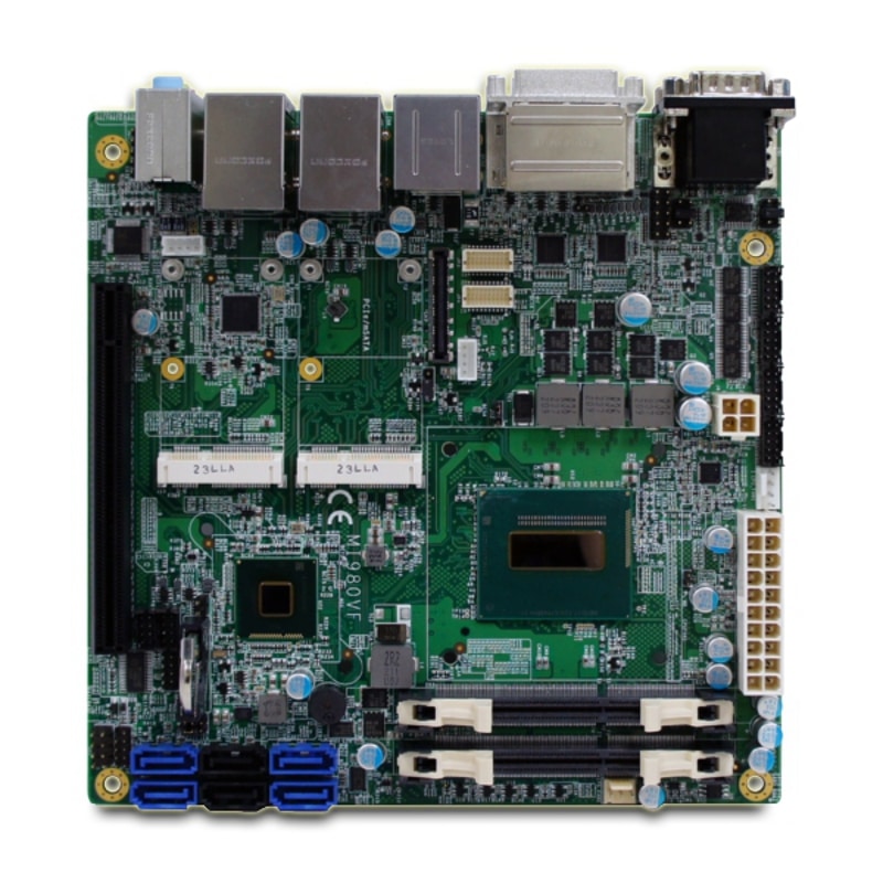 MI980 – Mini-ITX Industrial Motherboard with Intel Active Management Technology 9.0, Trusted Platform Module 1.2, RAID and state-of-the-art Intel vPro technology