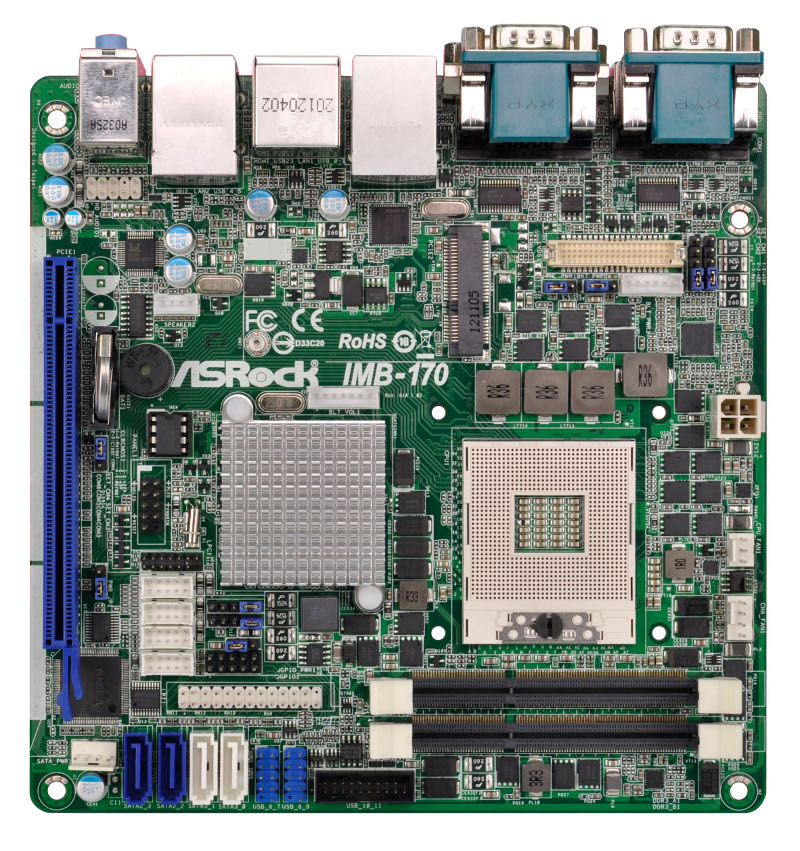 IMB-170 - Mini-ITX Motherboard with Intel QM77 Express Chipset for 3rd Generation Intel Core i3/i5/i7 Mobile Processors