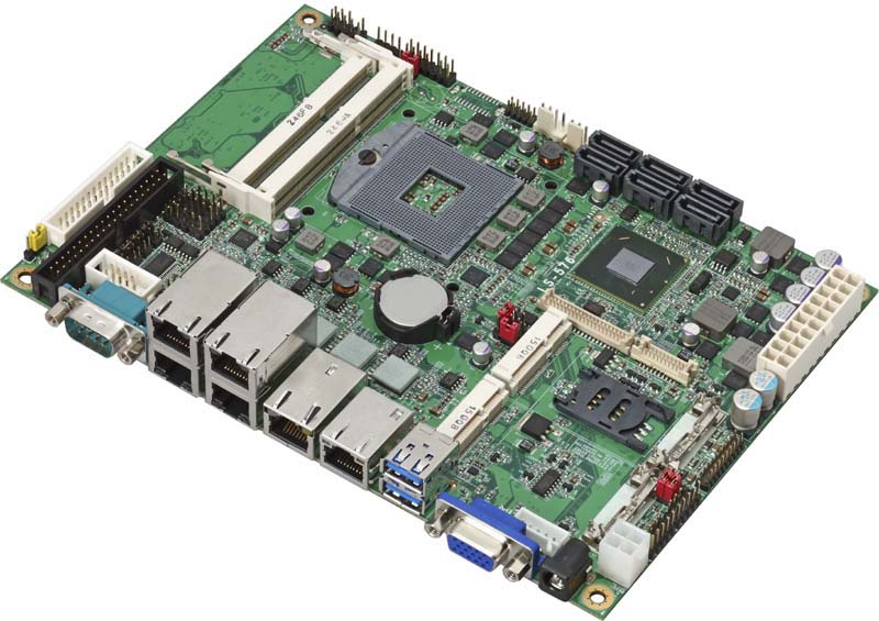 LS-576-G - 5.25" Embedded Miniboard with Intel QM77 Express Chipset supporting 2nd and 3rd Generation Intel Core i3/i5/i7 Mobile Processors and 6 x Gigiabit LAN