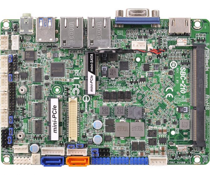 SBC-210 - 3.5" Embedded Mini Board with Intel Baytrail-M Celeron J1900 or N2930 SoC processor
