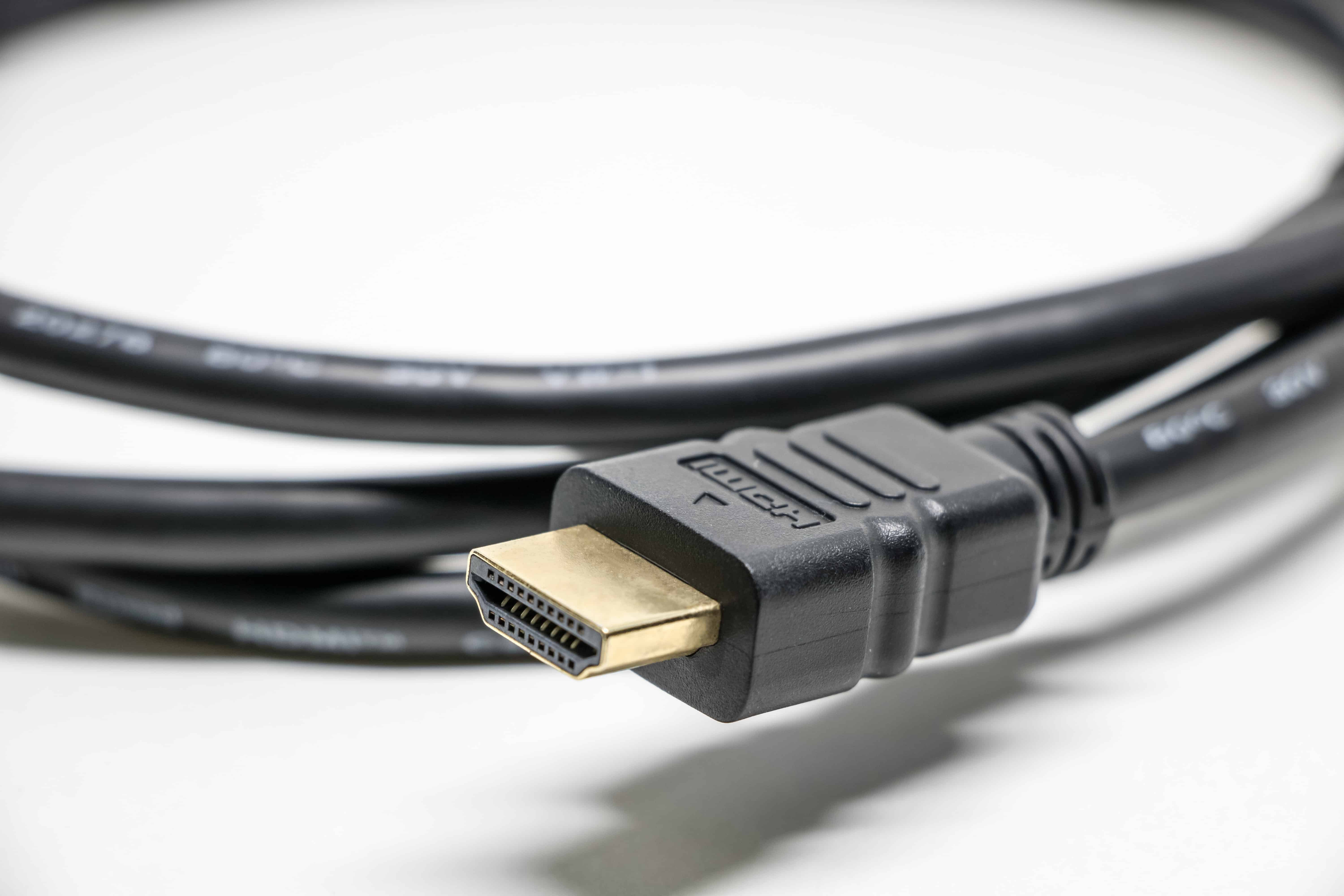 Close-Up Shot of an HDMI Cable