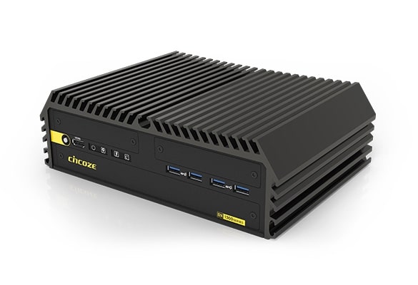 Cincoze DX-1300 rugged fanless embedded computer for industrial Edge AI applications.